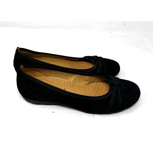 Gabor Loafer Hovercraft Laura Look Lovely‎ Suede Leather Ballet Women Black 6 - Picture 3 of 9